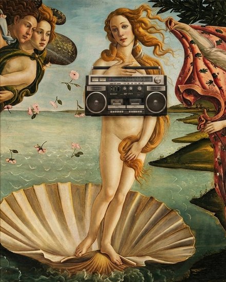 The Birth of Rap — Venus arrives on the half shell with the volume up.