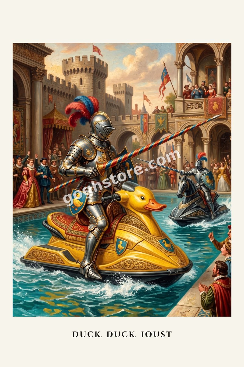 Duck, Duck, Joust — The lance is period accurate. Nothing else is.