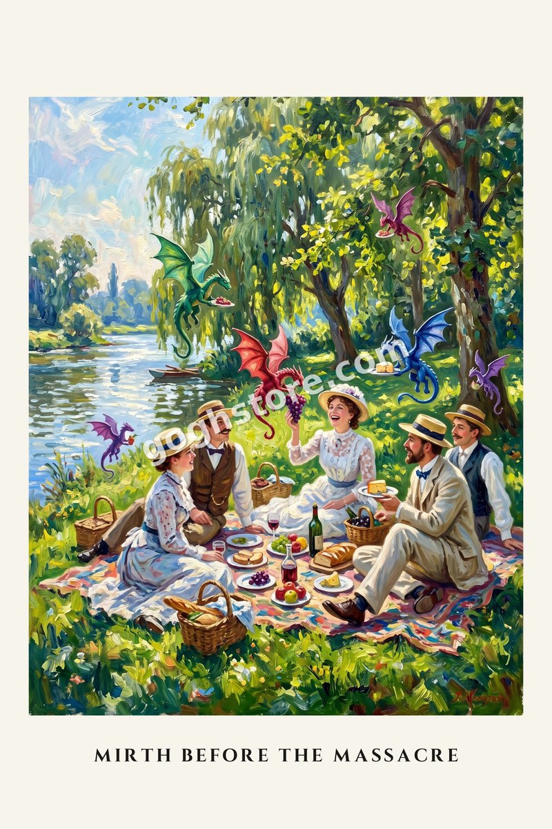 Mirth Before the Massacre — A perfect afternoon by the river. Note the sky.