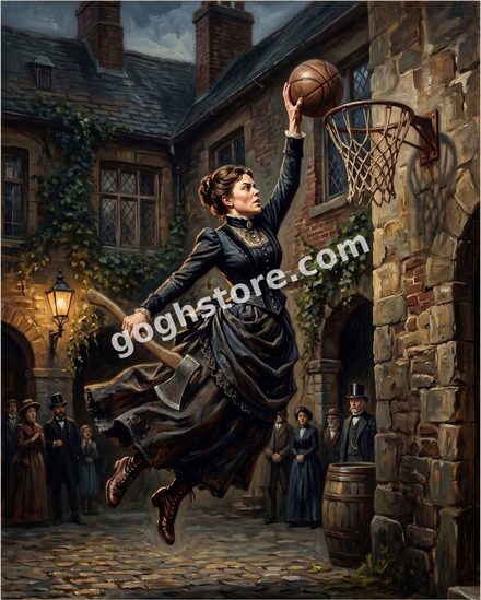 AIR BORDEN — A lady of society rises for the dunk. Nobody in this century is prepared for it.