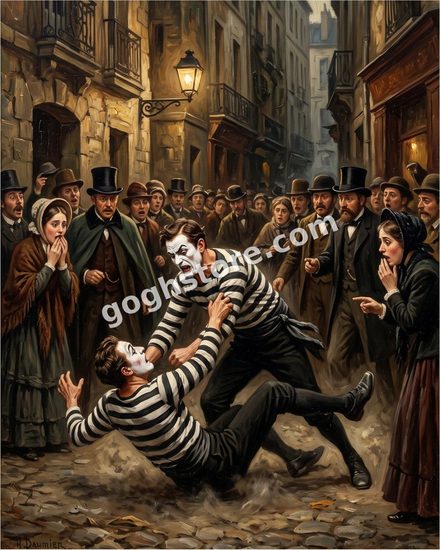 MIME MELEE — A silent disagreement, loudly resolved.