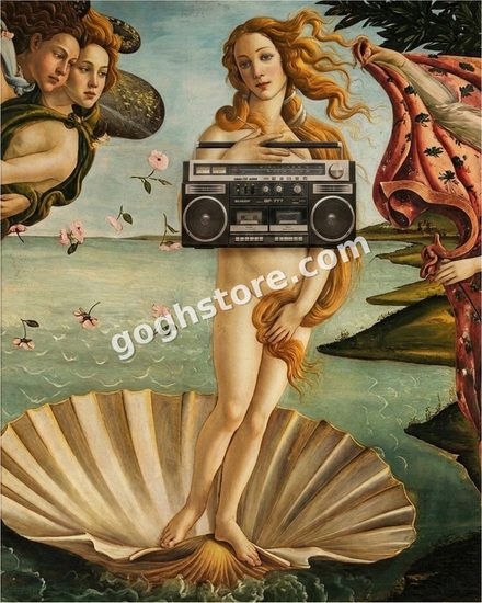THE BIRTH OF RAP — Venus arrives on the half shell with the volume up.