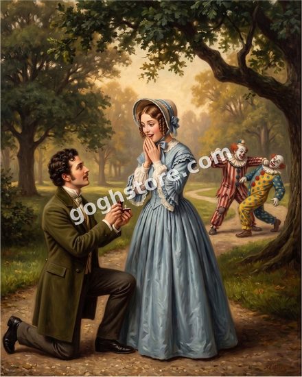 'TIL DEATH DO US PART — She said yes. The clowns behind him are a package deal.