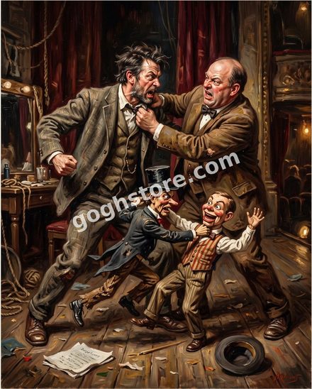 VENTRILOFIGHT — The men stopped fighting some time ago. The dummies did not get the message.